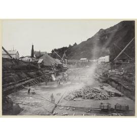 Excavated area as concreting is started