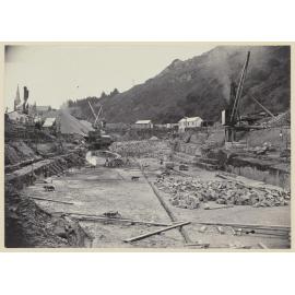 Excavated area as concreting is started