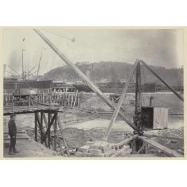 Boy at dock construction site