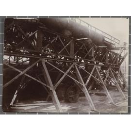 Iron girders and pipe