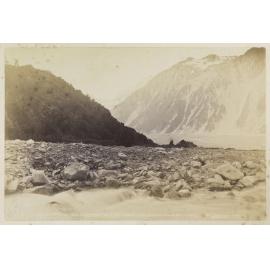 Looking across Black Birch Creek, peak of Mount Cook showing in the distance