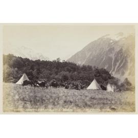Tourists' camp, Mount Cook, at dinner