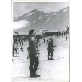 Miss Lynley Judd, Dunedin, pauses on her way up slopes of Coronet Peak