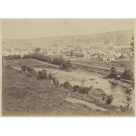 Dunedin from the North with Botanical Gardens in foreground