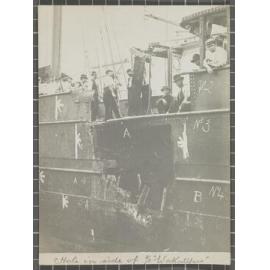 Hole in side of SS Wakatipu