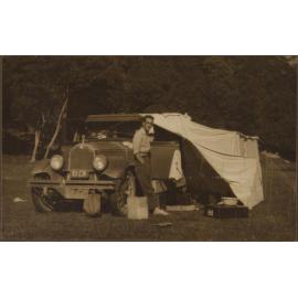 George Chance with car tent
