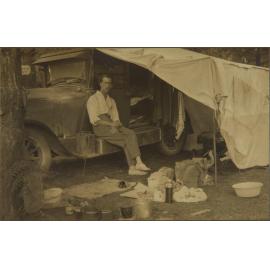 George Chance with car tent