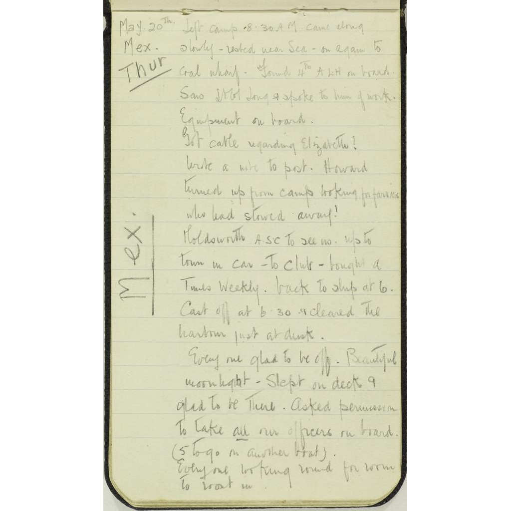 Bauchop, Arthur, Colonel : Diaries