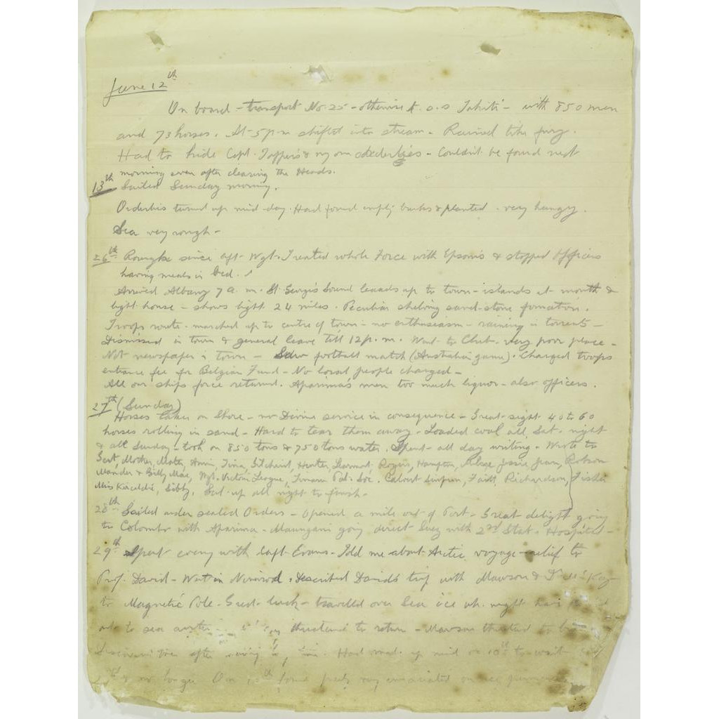 McAra, William : World War I diary and related papers