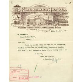 D. Kingsland and Son Limited letterhead
