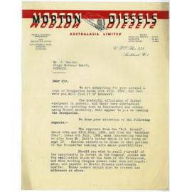 Morton Diesels Australasia Limited letterhead
