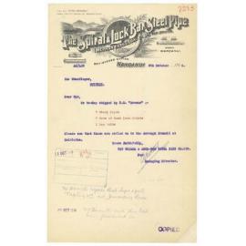 The Spiral and Lock-Bar Steel Pipe Company Limited letterhead