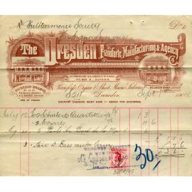 Dresden Pianoforte Manufacturing and Agency Company billhead