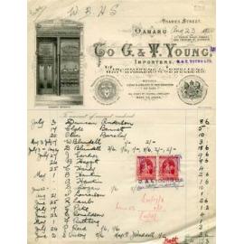 G. & T. Young, Oamaru, billhead