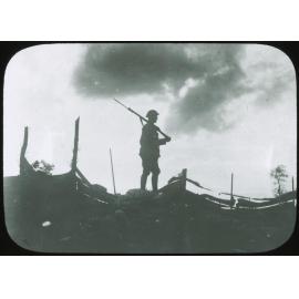 An Anzac sentry on duty through the long watches of the night
