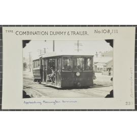 Combination Dummy and Trailer nos 108 and 111, approaching Mornington Terminus