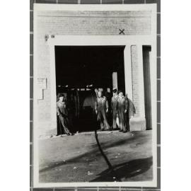 Rope work - rope on wheel: Rope gang at Mailer St end of carbarn