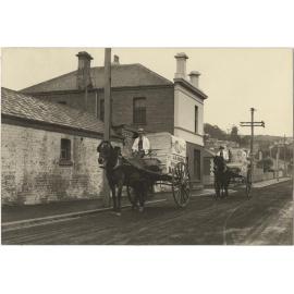 J.R Brown Bakery, staff and carts, Marion Street