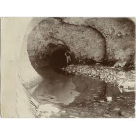 Man inside cave, Cave Stream