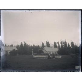 Couple in a formal garden