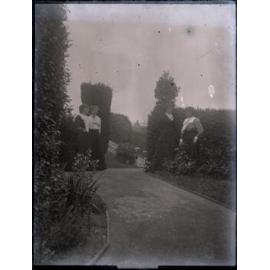 Four women in a formal garden