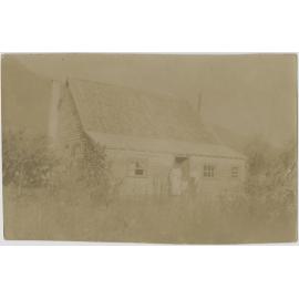 Mrs Rex Dunning outside their home at Makarora, Lake Wanaka