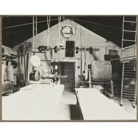 Laurenson's Bakery interior, showing part of the dough mixer on right