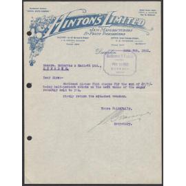 Hinton's Limited letterhead