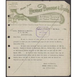 Henery Burson and Sons letterhead