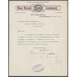 Bon Brush Company letterhead