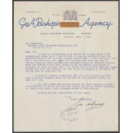 Geo. A. Bishop's Advertising-plus Service Agency letterhead