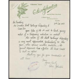 Colin Johnston letterhead