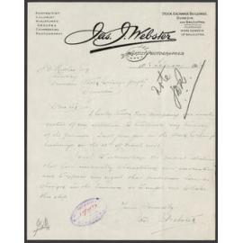 Jas. J. Webster letterhead