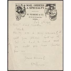 W. Penrose and Company letterhead