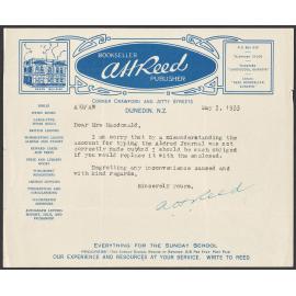 A.H. Reed letterhead