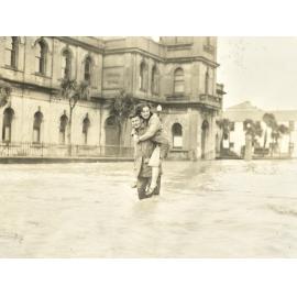 Mackay Street, Greymouth, during flood
