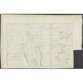 Three Maps: (1) River Thames and Mercury Bay in New Zealand; (2) Bay of Islands in New Zealand; (3) Tolaga Bay in New Zealand