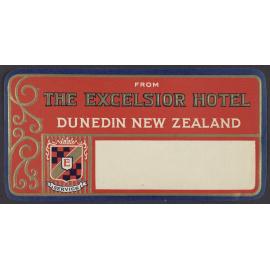 "From The Excelsior Hotel Dunedin New Zealand"