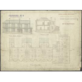 D. Haynes, plan for dwelling houses at the corner of Stuart Street and Moray Place, Dunedin