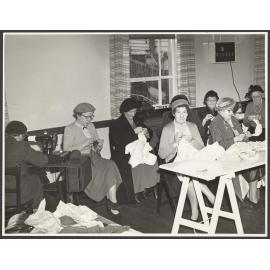 St John Ambulance Association Ladies' Guild members sewing