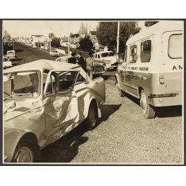 Ambulance at traffic accident site