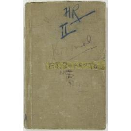World War I diary of Fitzclarence John Roberts, titled 'Notebook II'