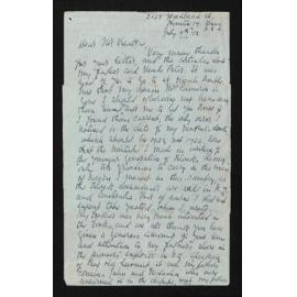 Letter, 9 July 1952, from Florence Black, to Herries Beattie