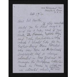 Letter, 7 September 1950, from Florence Black, to Herries Beattie