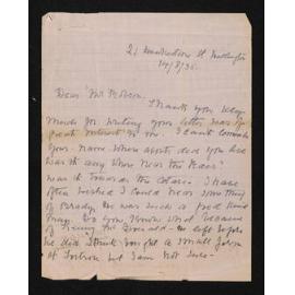 Letter, 14 August 1935, from N.S. Thornhill, to Nicholas Robson