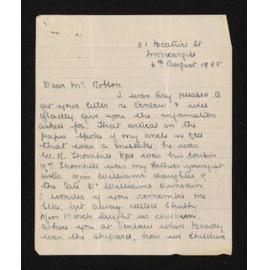 Letter, 6 August 1935, from Ella M. Girdler, to Nicholas Robson