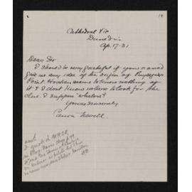 Letter, 17 April 1931, from Edmund Robert Nevill, to Herries Beattie