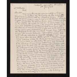Letter, 11 January 1913, from Alexander Bathgate, to Herries Beattie