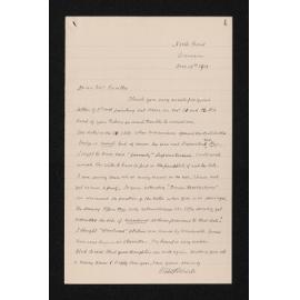 Letter, 12 December 1913, from W.H.S. Roberts, to Herries Beattie
