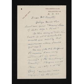 Letter, 3 March 1951, from Arthur Paul Harper, to Herries Beattie